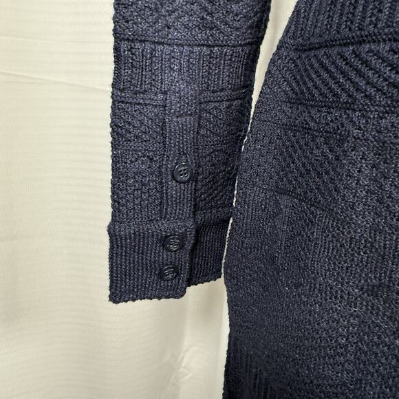 RRL Ralph Lauren Double RL Wool Cotton Belted Sweater Dress Size 2 S Blue $895 - Picture 5 of 12
